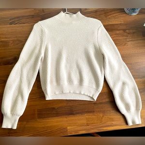 Mock neck cream sweater